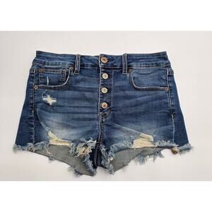 American Eagle Outfitter Women's 6 Super Stretch Button Up Hi Rise Shortie Short